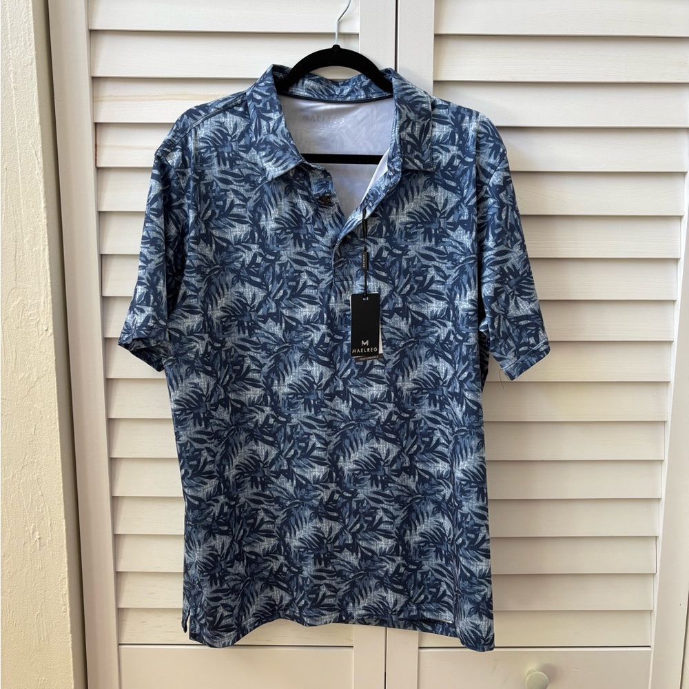 Maelreg Navy Golf Polo Shirt - NWT - Large